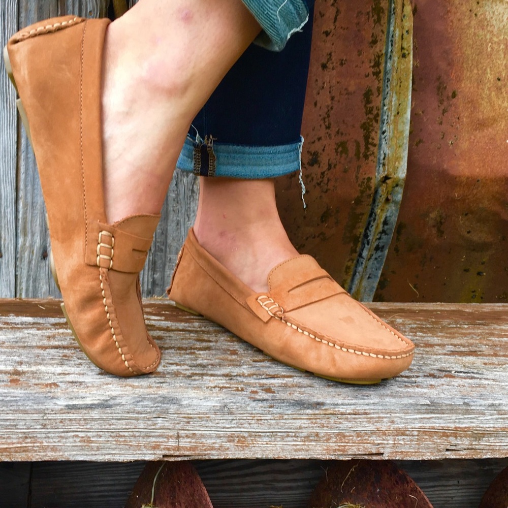 New with Box! Buttery Suede Tan Loafers/Moccasins